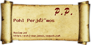 Pohl Perjámos névjegykártya